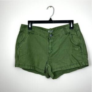 J.Crew Women’s 6 Army Green Linen Cotton Blend Flat Front Chino Shorts 3” Inseam